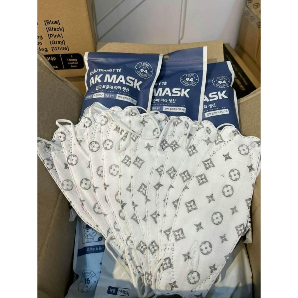 [COMBO 50 CÁI] 5 GÓI Khẩu Trang KF94 Màu ĐEN,TRẮNG,TRẮNG LV,HỒNG,XANH,XÁM Phong Cách Hàn Quốc-4 Lớp Kháng Khuẩn
