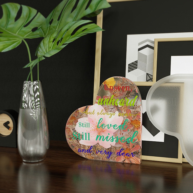 Set 1 / 4 Khuôn Silicone Làm Bảng Tên Hình Trái Tim Kỷ Niệm