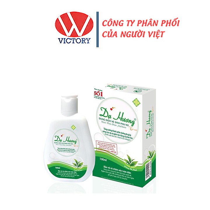 Dung dịch vệ sinh phụ nữ Dạ Hương Xanh Lá (Trà Xanh) 100ml - sạch nhẹ, khử mùi hôi, bảo vệ vùng kín - Victory Pharmacy