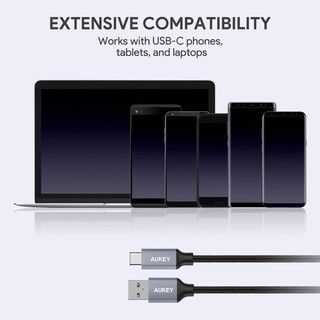 [Freeship toàn quốc từ 50k] Cáp Sạc Type C Aukey Nylon USB ra USB C 3.0 1m - CB-CD2