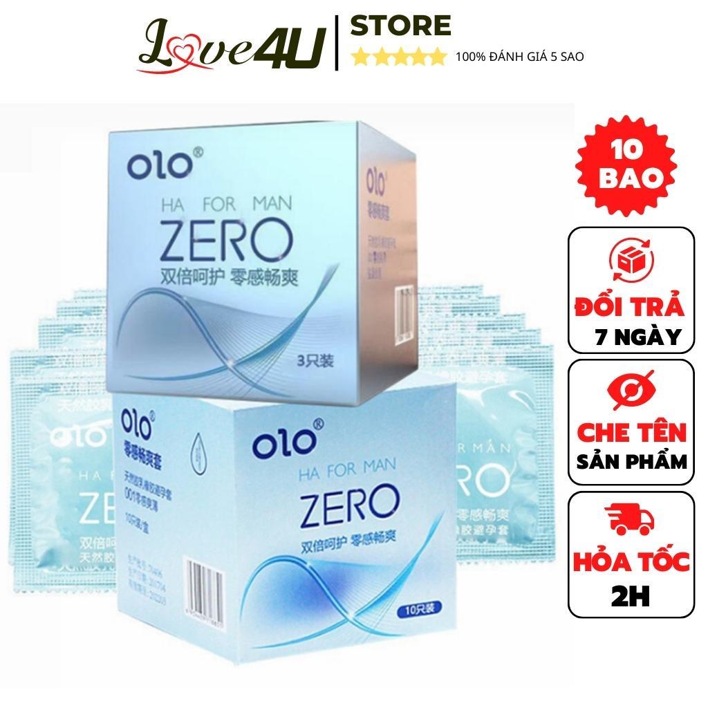Bao cao su OLO zero ha for man gấp đôi chất bôi trơn tăng hưng phấn siêu mỏng mềm mại dẻo dai B12- LOVE4U