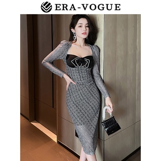 ZY·HT 🌷 Đầm Dự Tiệc Màu Đen Ôm Dáng Quyến Rũ Thời Trang Hàn Quốc 10162