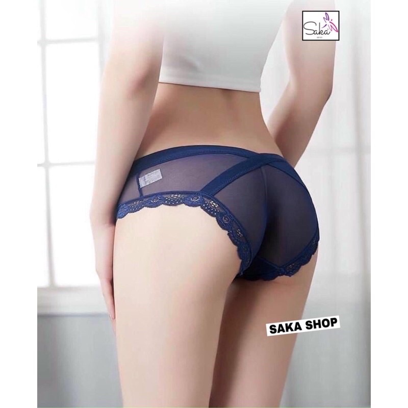 Quần lót nữ nơ chéo phối ren ôm nhiều màu