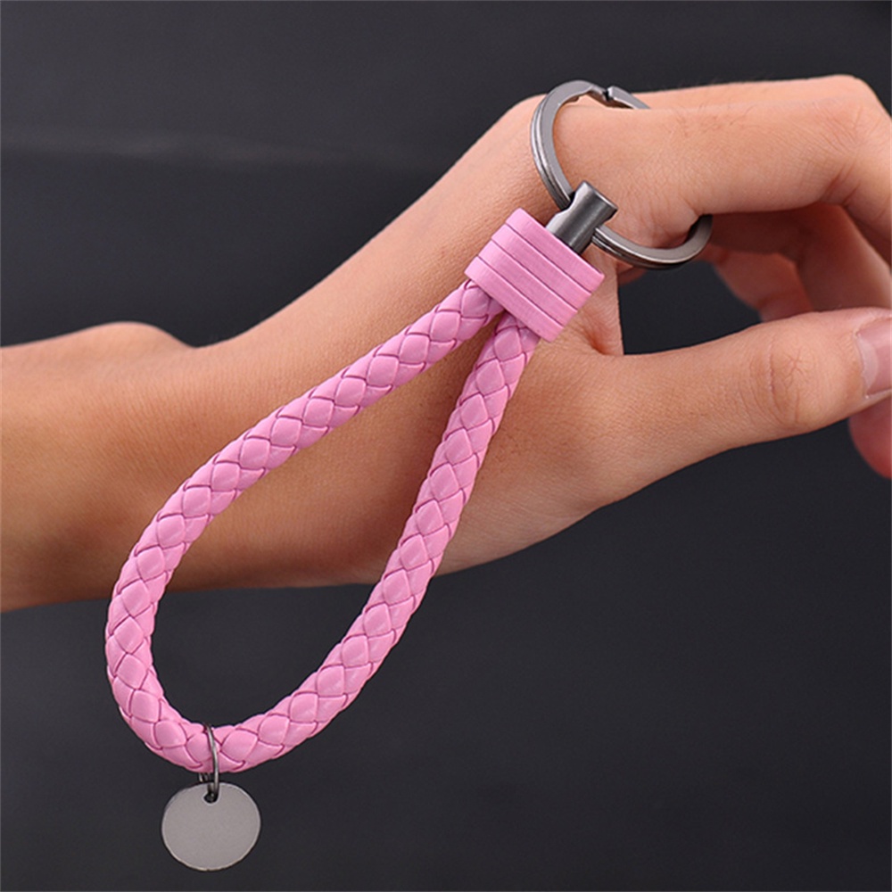 Móc Khóa Da PU Bện Sáng Tạo Thời Trang Cho Nam Nữ
