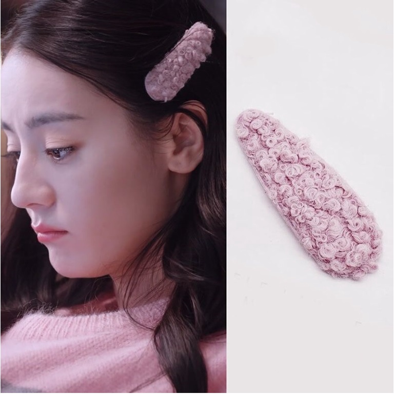 Kẹp tóc mái giả lông cừu Địch Lệ Nhiệt Ba Triệu Lộ Tư