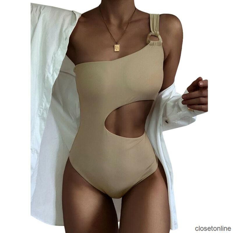 Bikini 1 mảnh đi biển nữ Áo đồ Một Lệch Vai Có Đệm Mút | BigBuy360 - bigbuy360.vn