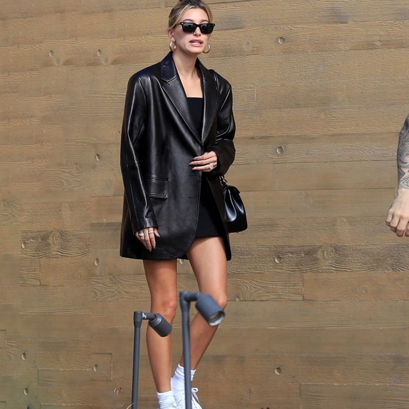 Áo Khoác Gió Tay Dài Phối Nút Thời Trang Đường Phố Cho Nữ