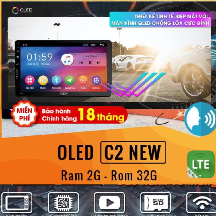 Màn hình Android OLED C2 New theo xe Cerato 2019 - 2020 - 2021, 9 inch kèm dưỡng và jack nguồn zin theo xe