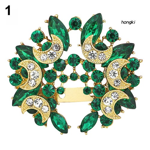 Ghim Cài Áo Hình Mặt Trăng Và Hoa Đính Kim Cương Giả Thời Trang Cho Nữ