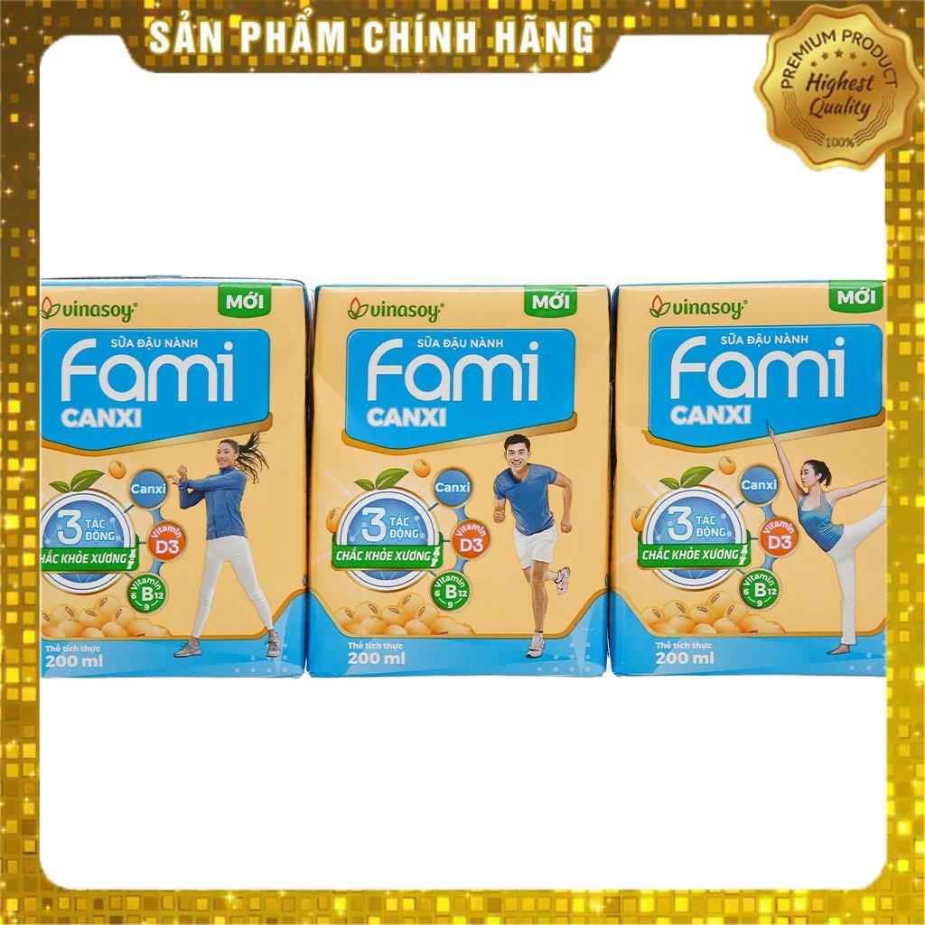 Sữa đậu nành Fami canxi lốc 6 hộp x 200ml