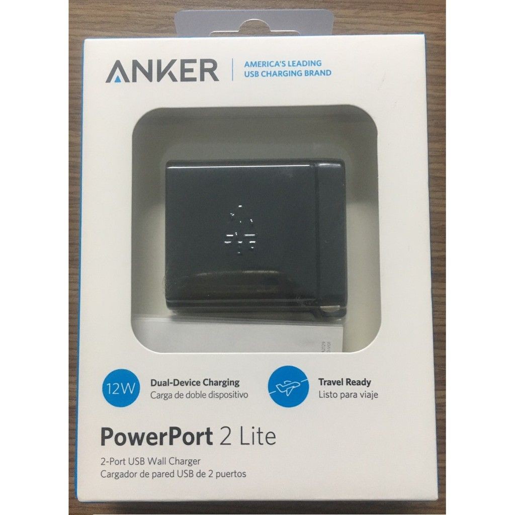 Cục sạc 2 cổng ANKER PowerPort 2 Lite IQ 12W - A2129