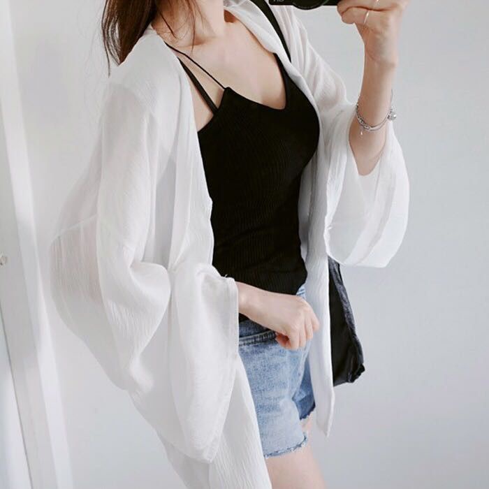 Áo Khoác Sơ Mi Voan Mỏng Dáng Dài Chống Nắng Thời Trang Mùa Hè Cho Nữ