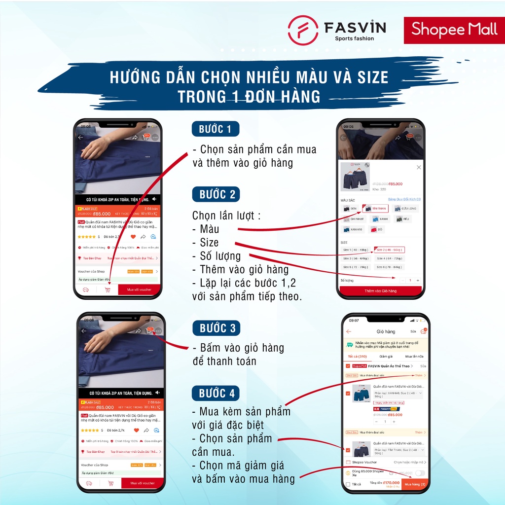 Quần short thể thao nam Fasvin S22491.HN chất liệu cao cấp mềm mịn thoải mái