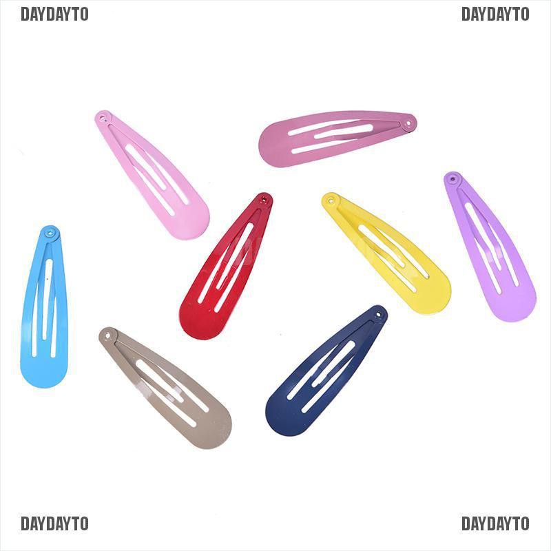 Set 50 Kẹp Tóc Kim Loại Nhiều Màu Sắc Cho Bé Gái