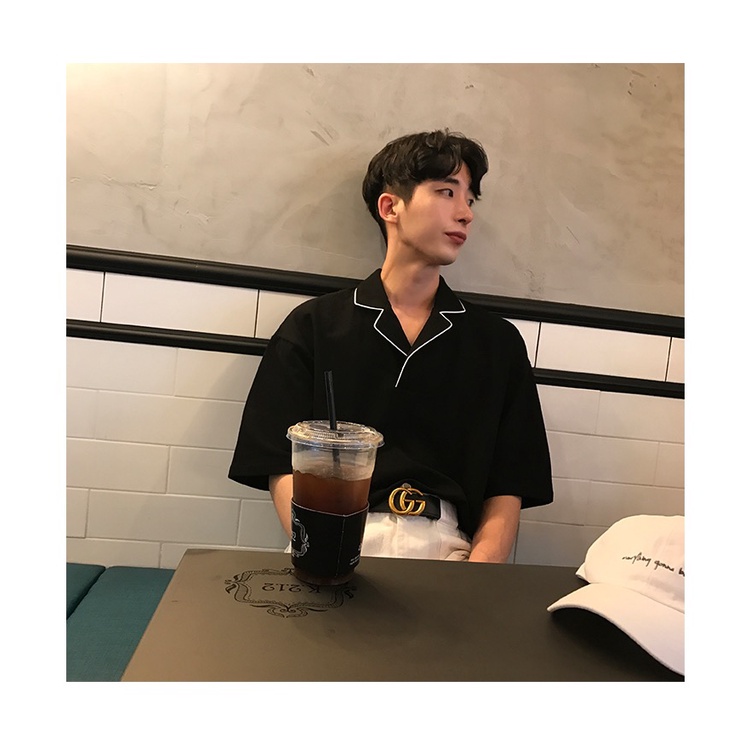 Áo Sơmi Nam Cộc Tay Cổ Bẻ Form Rộng Phong Cách Hàn Quốc Play Boys | BigBuy360 - bigbuy360.vn