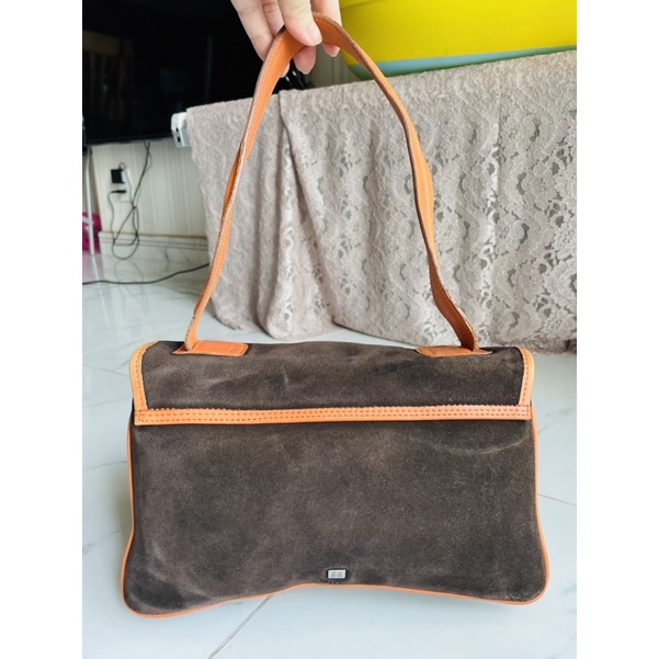 Túi si tuyển da lộn phối mộc Billy Bag London