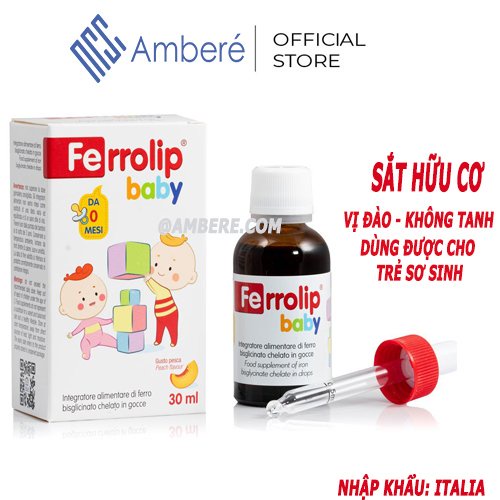 Siro Uống FERROLIP BABY BioAmicus sắt hữu cơ nhỏ giọt nhập khẩu Italy lọ 30 ml