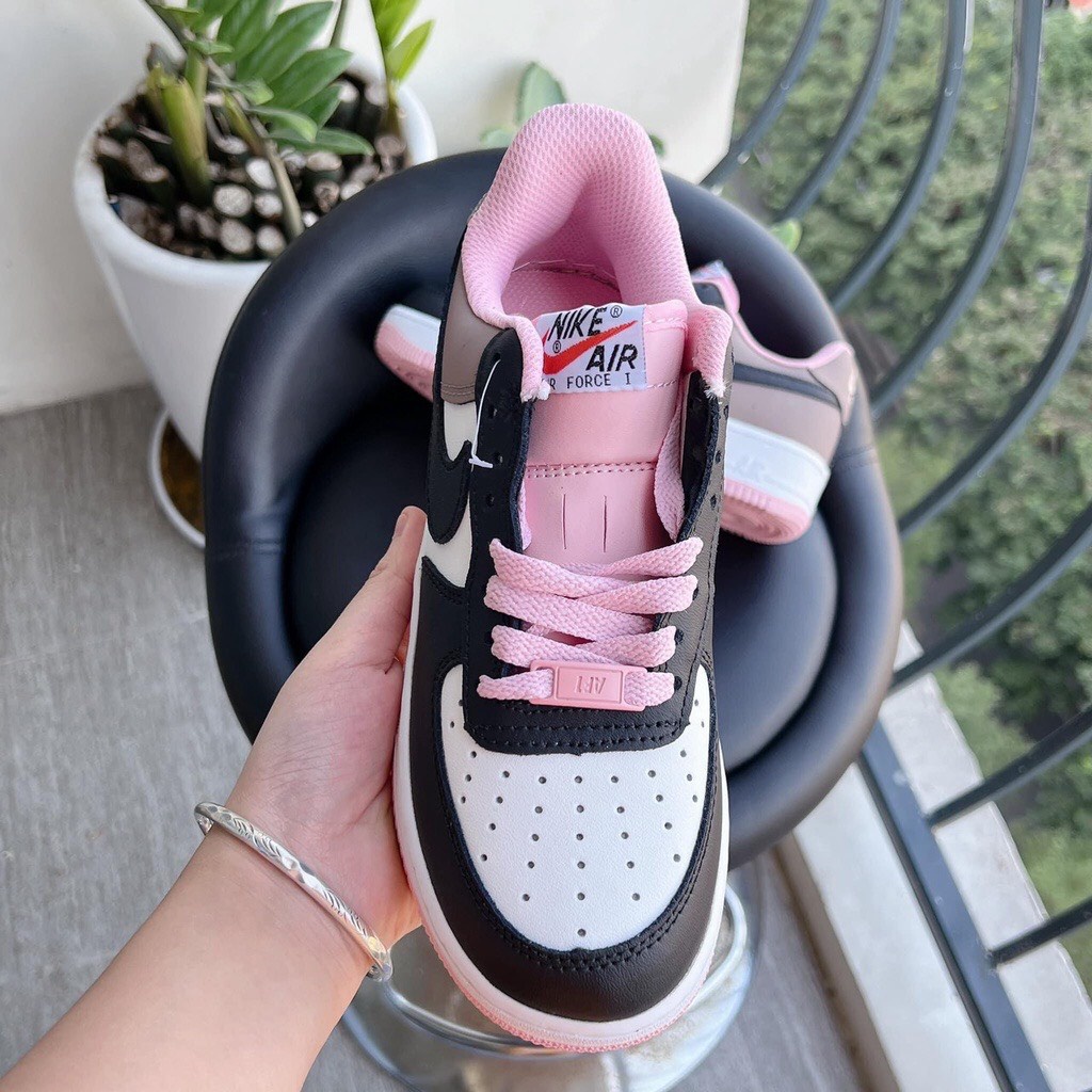 Siêu phẩm + hot trend giày thể thao sneaker af1 hồng nâu kem đen ảnh thật tự chụp nữ siêu xinh độn đế thỏ store