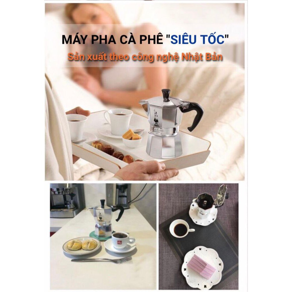 ẤM PHA CÀ PHÊ THÔNG MINH NHÔM INOX KHÔNG GỈ 100ml KIỂU Ý SANG TRỌNG