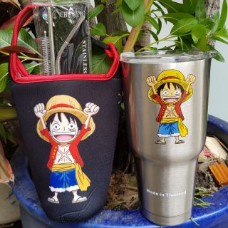 Combo ly giữ nhiệt one piece 900ml ĐÃ KÈM ĐỦ PHỤ KIỆN