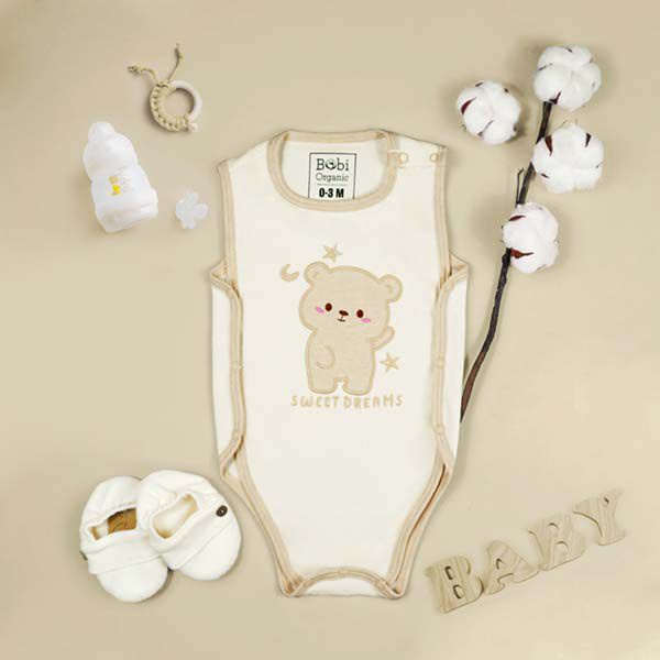 Quần áo trẻ em Bobicraft - Bộ đồ liền thân bodysuit Romper bỉm gấu cho bé trai bé gái - Cotton hữu cơ organic an toàn