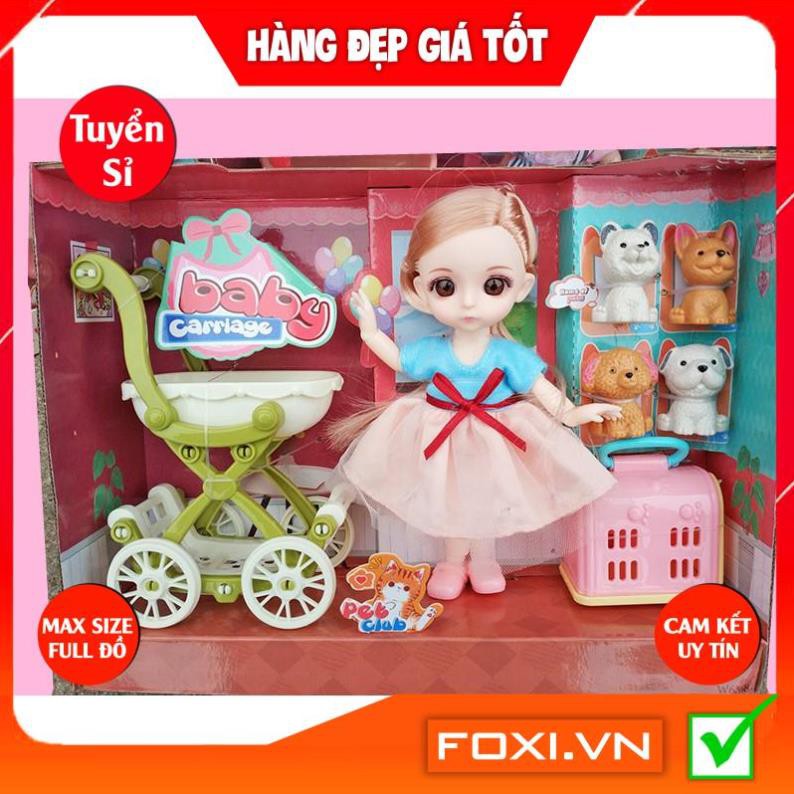 [MÃ HOÀN XU 5-8%] BúpBê công chúa 3D chibi-Dreamy giao ngẫu nhiên kèm phụ kiện váy dạ hội-thú cưng-xe đẩy-Đồ chơi bé gái