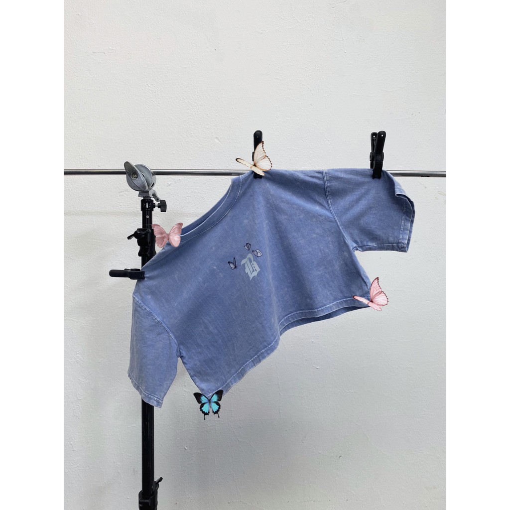 Áo Croptop Wash - Blue