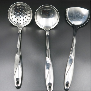 Bộ muôi đặc, muôi thủng , xẻng lật inox 304 cán dài chống gỉ cao cấp