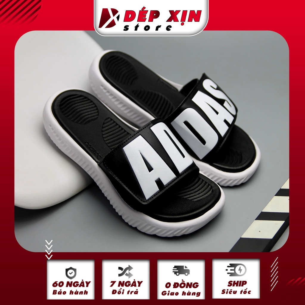 Dép Adidas Alphabounce Cao Cấp Quai Chữ Siêu Bền Nhẹ Màu Xám