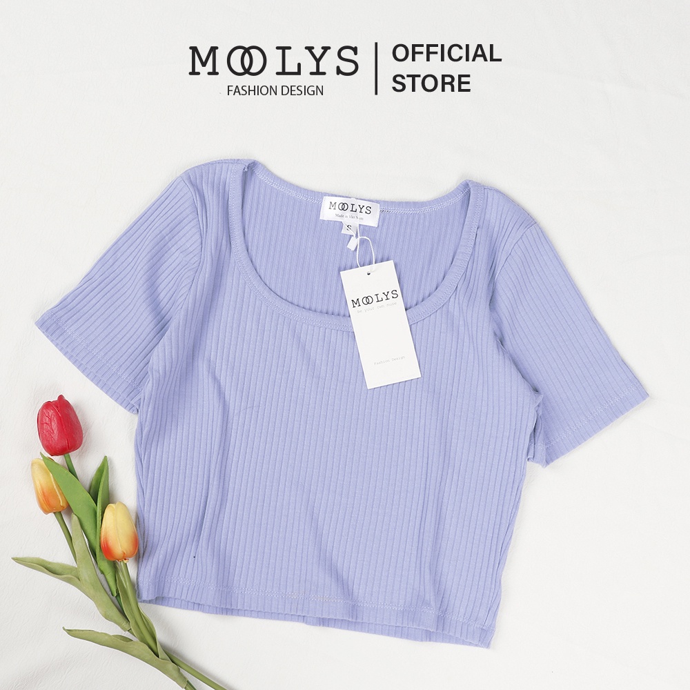 Áo croptop cổ vuông, ôm dáng sành điệu cho nữ MC003