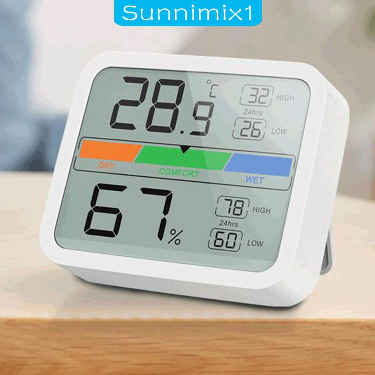 [SUNNIMIX1]Digital LCD Thermometer Hygrometer Humidity Temperature Meter for Basement