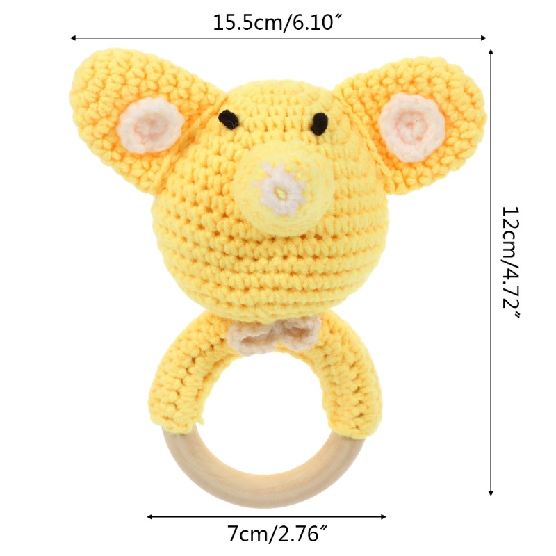 Đồ Chơi Vòng Lục Lạc Đan Móc Hình Chú Voi Hoạt Hình Cho Bé Sơ Sinh Mọc Răng