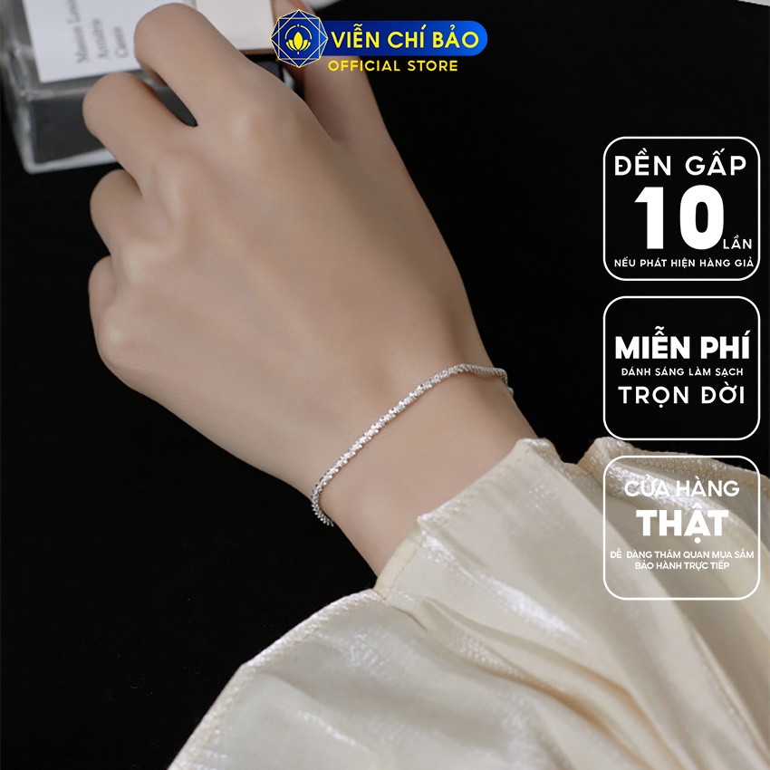 Lắc tay bạc nữ óng ánh lấp lánh chất liệu bạc 925 thời trang phụ kiện trang sức nữ Viễn Chí Bảo L400174H