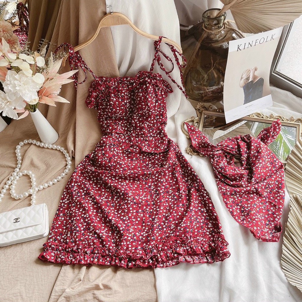 Đầm Maxi Hoa Nhún Ngực Tay Ngắn | BigBuy360 - bigbuy360.vn