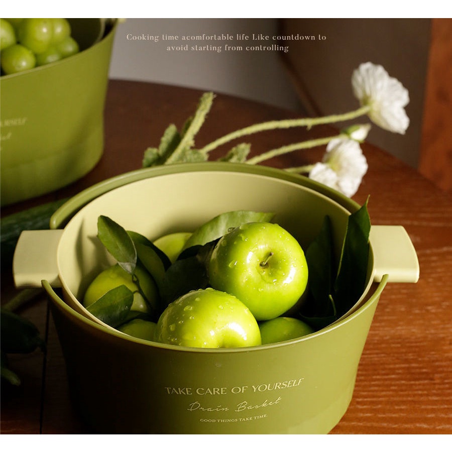 Rổ Rửa Rau Củ Quả Hai Lớp Ráo Nước Tiện Lợi