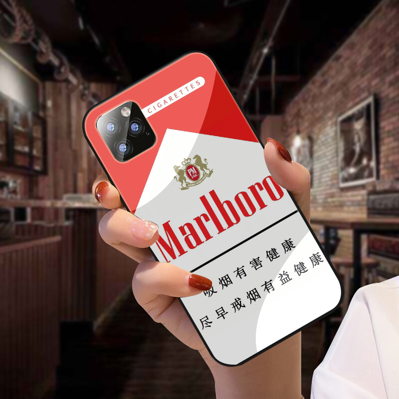 2021 Gift Phone case iPhone 5 5s 6 6s 7 8 Plus X XS XR Max SE 2020 Glass case Marlboro P02