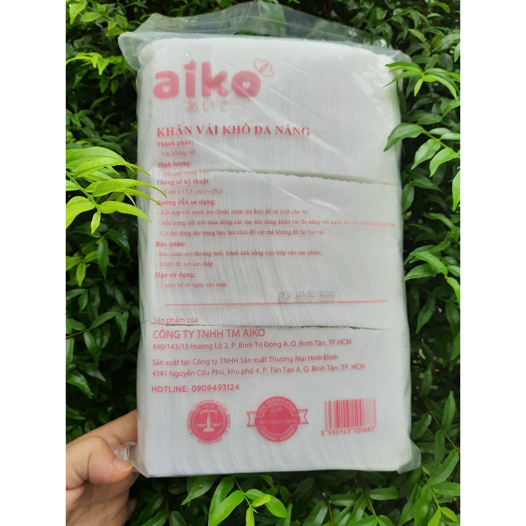 Khăn vải khô đa năng AIKO - Gói 300g (Chú chó Ailko)