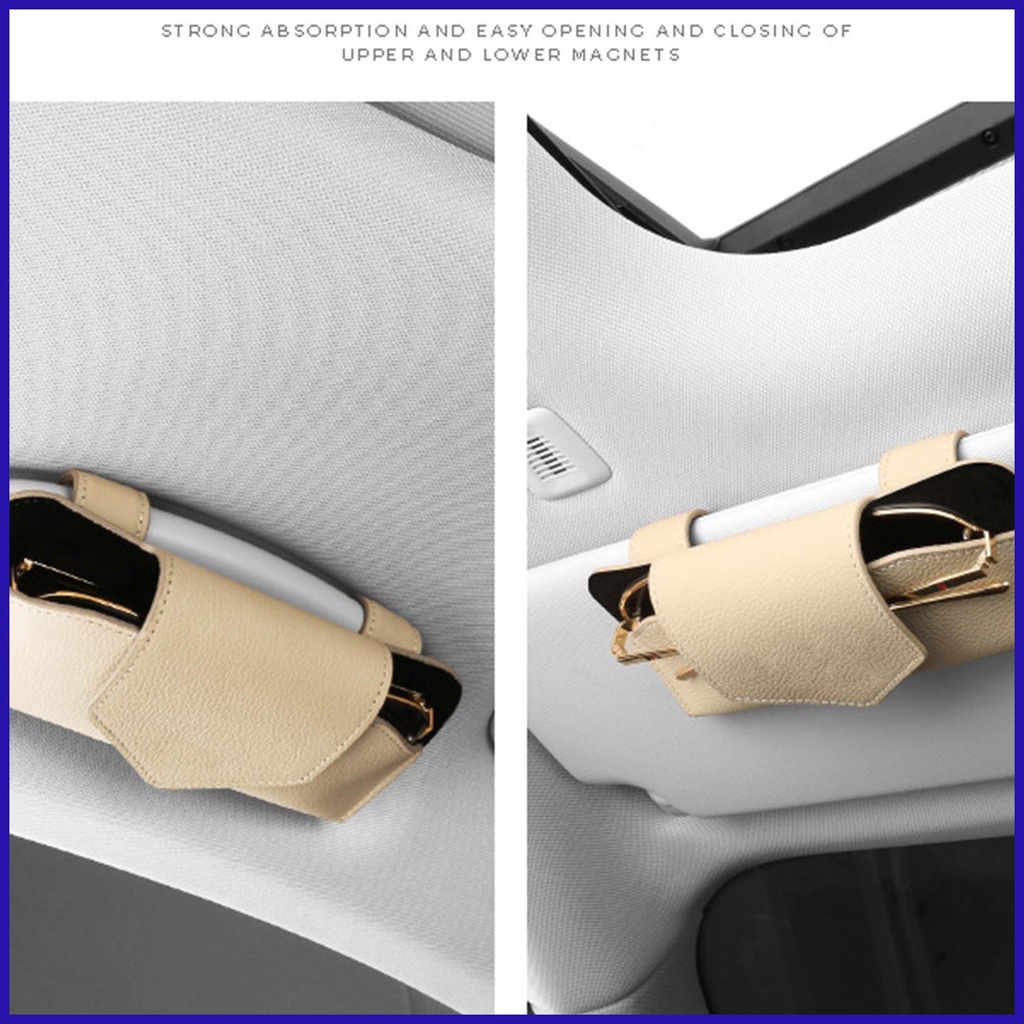 Hộp Đựng Mắt Kính Bằng Da Có Kẹp Gắn Tấm Che Nắng Xe Hơi