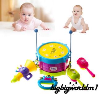 ✿soulmate✿-5pcs/set Baby Drum Musical Instruments Toy Drums Set Educational Children Toys