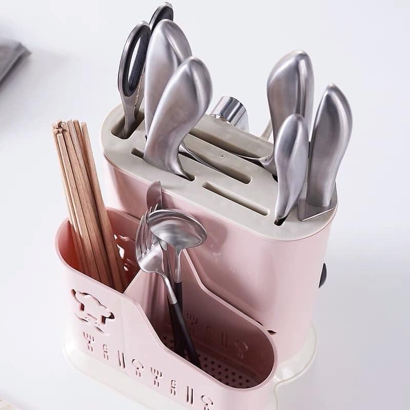 Ống đựng đũa thìa đa năng nhựa Việt Nhật kèm khay cắm dao kéo