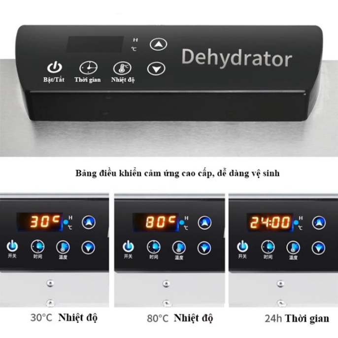 Máy sấy khô thực phẩm hoa quả 6 khay sấy inox siêu bền