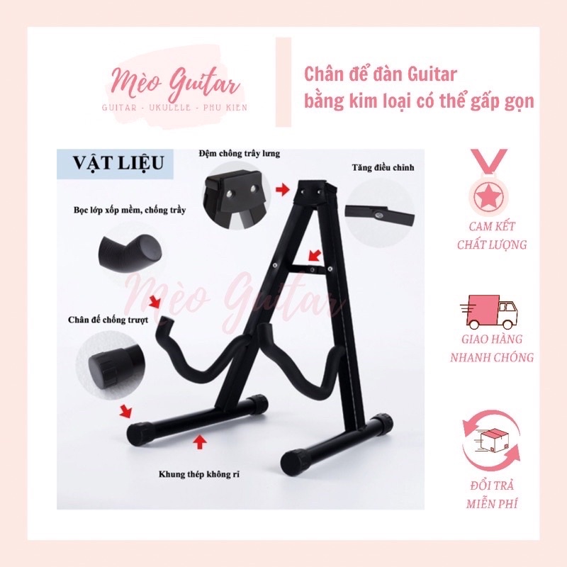 Giá để đàn guitar bằng kim loại có thể gấp gọn | Chân để đàn Guitar chất lượng | Chân chữ A | Mèo Guitar