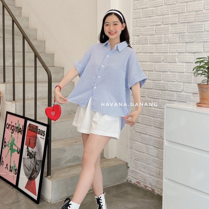 Áo sơmi cộc tay Cúc Lưng chất Xốp mát mẻ A61