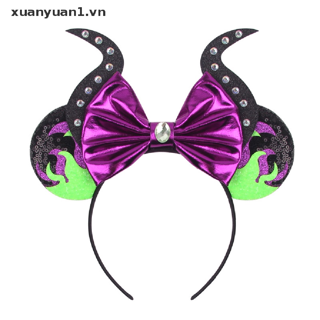 Băng Đô Nơ Đính Kim Sa Lấp Lánh Hóa Trang Halloween Cho Nữ