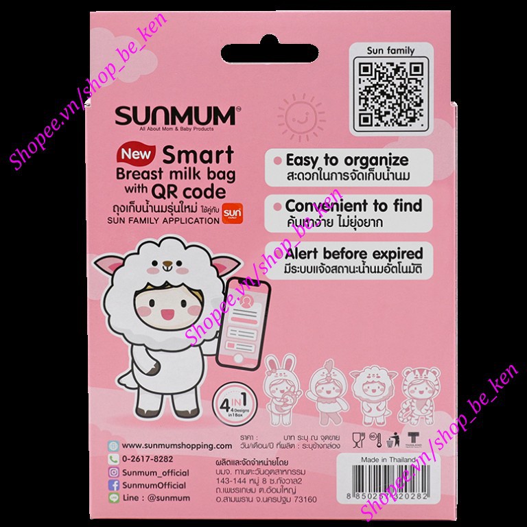 Túi trữ sữa Mẹ cao cấp 100ml / 250ml không mùi, không BPA Sunmum