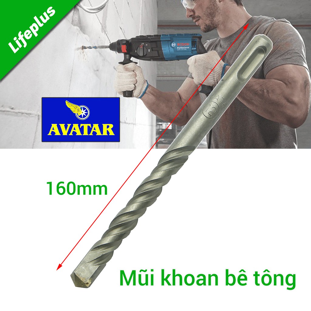 Mũi khoan bê tông Avatar dài 160mm công nghệ Đức