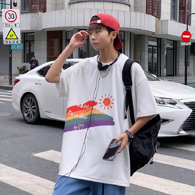 Áo Thun Tay Ngắn Dáng Rộng In Chữ Phong Cách Hip Hop Thời Trang Mùa Hè Cho Nam Giới [M-8XL]