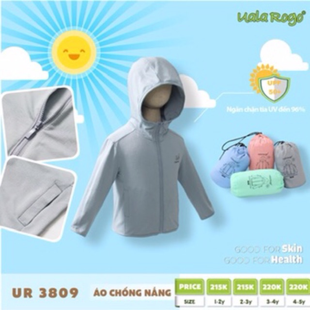 UR3809 ÁO CHỐNG NẮNG DÀNH CHO CÁC BÉ TRAI VÀ BÉ GÁI
