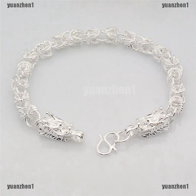 Vòng Tay Mạ Bạc Hình Rồng Thời Trang Cho Nam