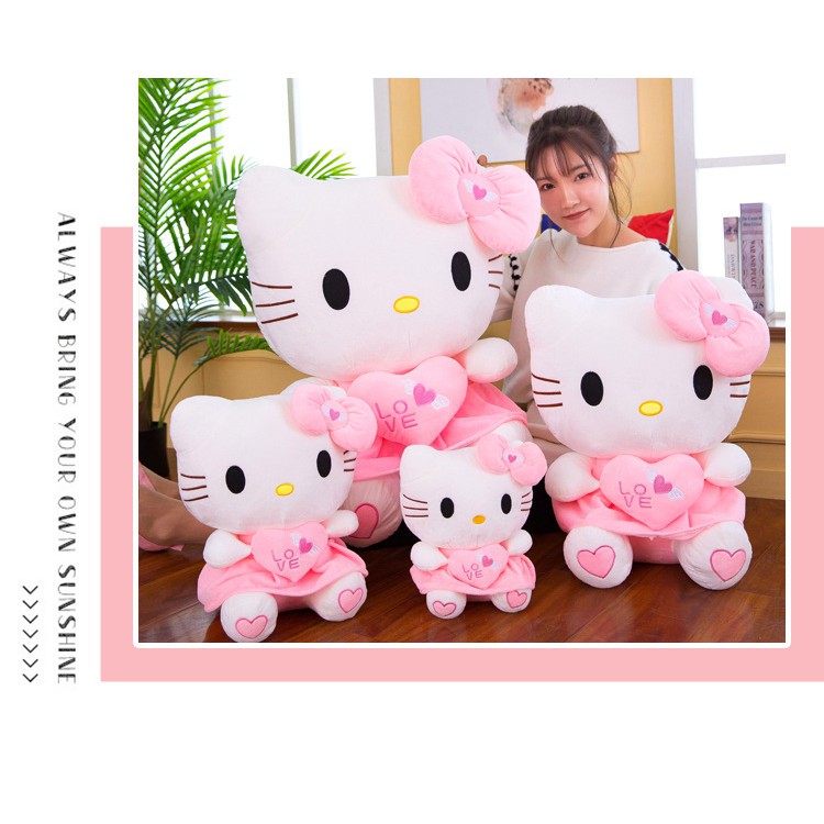 đồ chơi nhồi bông Hình Mèo Hello Kitty Dễ Thương 30-55cm